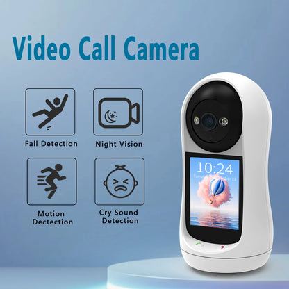 Caméra de Surveillance Intelligente 2K avec Écran 2,8", Suivi Automatique et Appel Vidéo – Babyphone Connecté Icsee