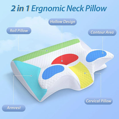 Oreiller Orthopédique Cervical – Soutien Contour Mémoire de Forme pour un Sommeil Réparateur