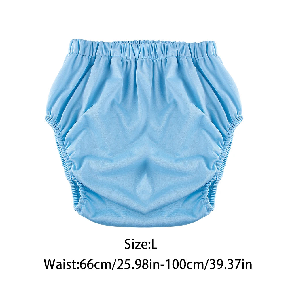 1Pc Solid Color Waterproof Iaper for Adults Washable Reusable Diaper Care Pants Leak-Proof Pants Waterproof Eldly Diaper Cover