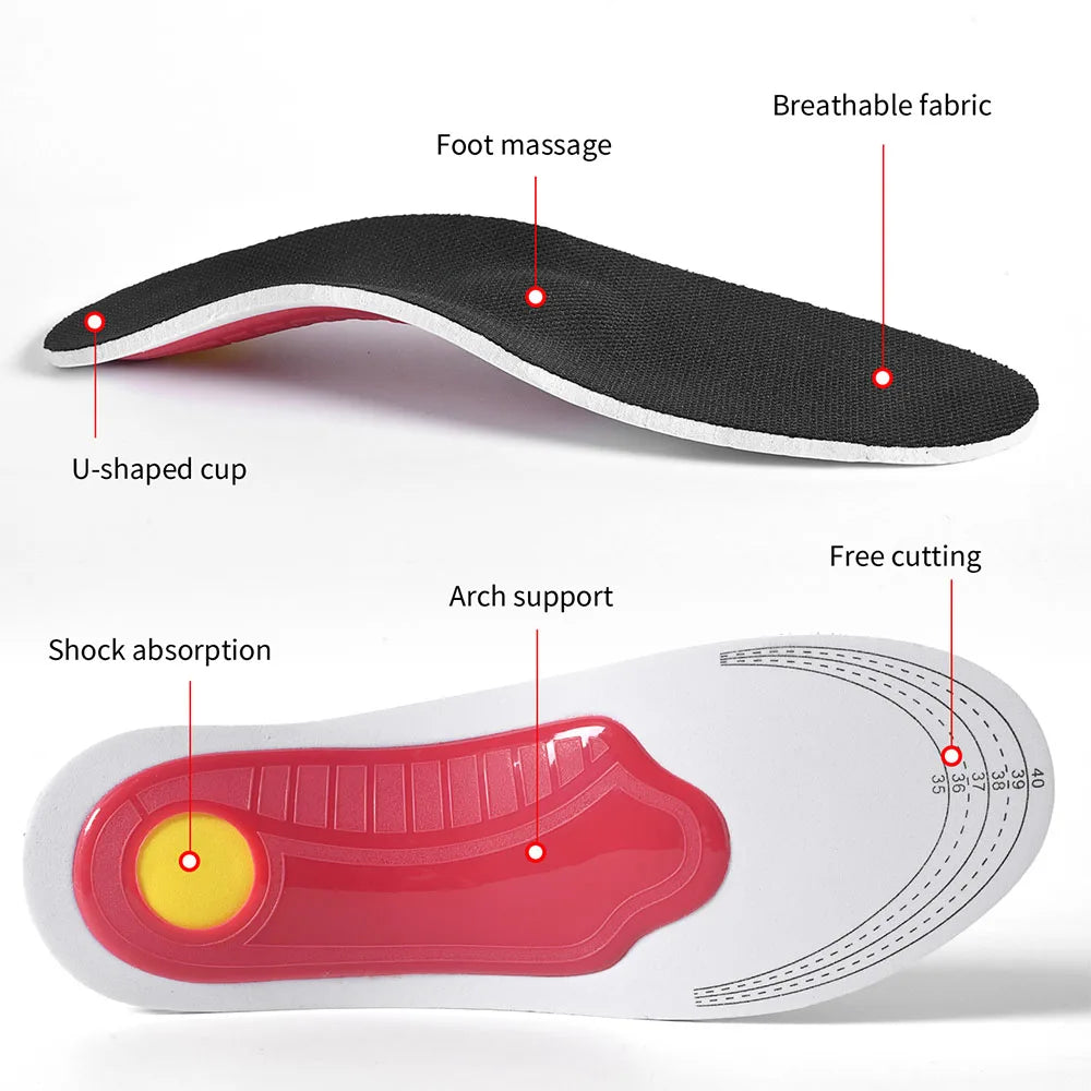 Semelles Orthopédiques Anti-Douleur pour Pieds Plats avec Soutien de Voûte Plantaire