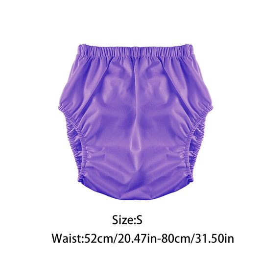 1Pc Solid Color Waterproof Iaper for Adults Washable Reusable Diaper Care Pants Leak-Proof Pants Waterproof Eldly Diaper Cover