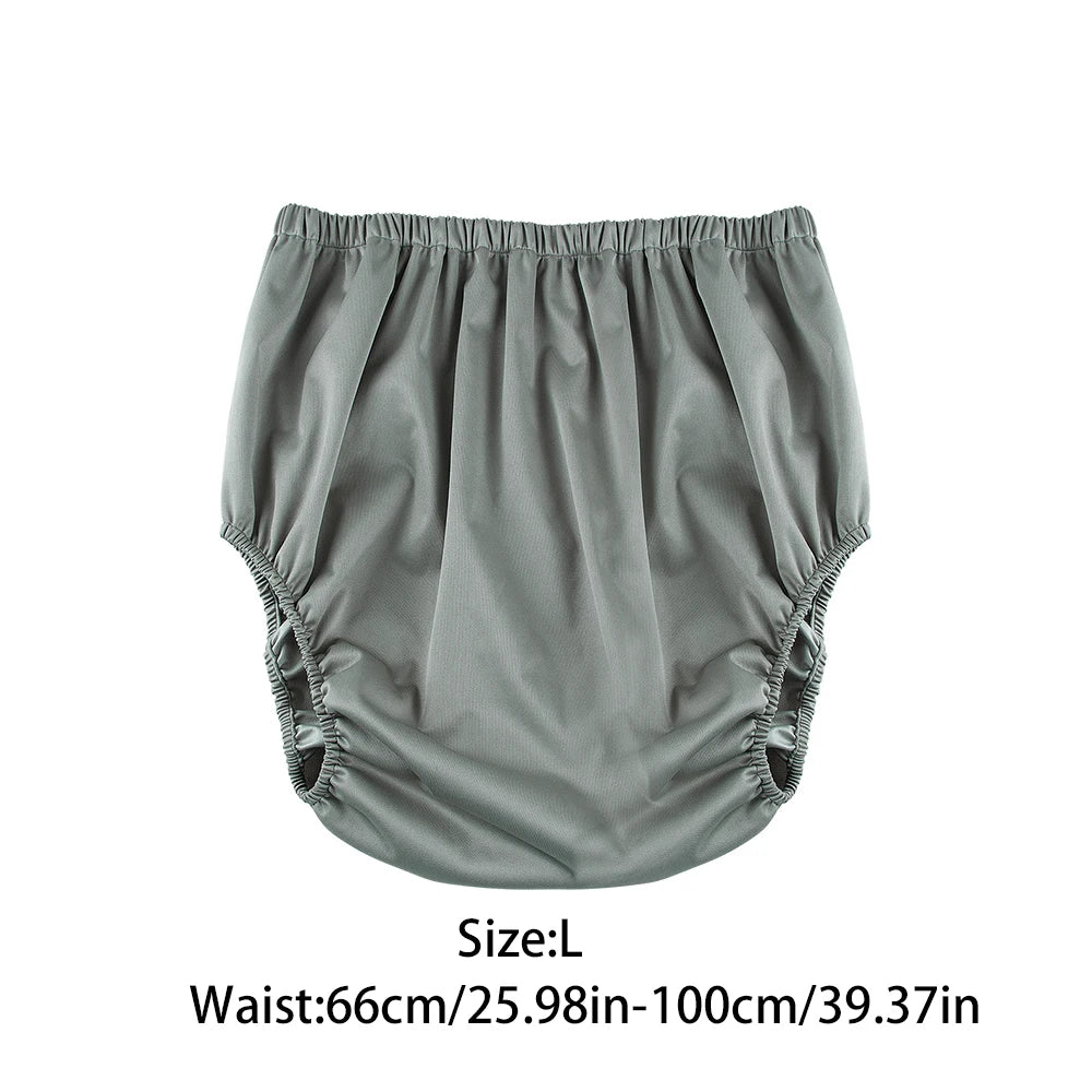 1Pc Solid Color Waterproof Iaper for Adults Washable Reusable Diaper Care Pants Leak-Proof Pants Waterproof Eldly Diaper Cover