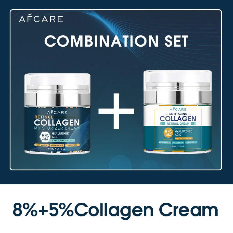 Crème Anti-Âge Collagène 8% – Hydratation Profonde, Réduction des Rides, Peau Ferme et Éclatante