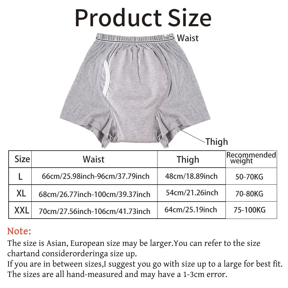 Culotte d’Incontinence Lavable pour Hommes – Protection Fiable, Augmente la Confiance et Réutilisable pour Seniors