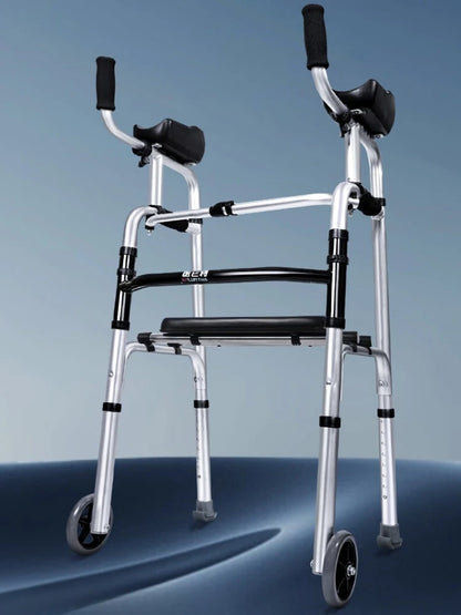 ‌Déambulateur en Aluminium Réglable et Pliable – Aide à la Marche et Rééducation pour Seniors