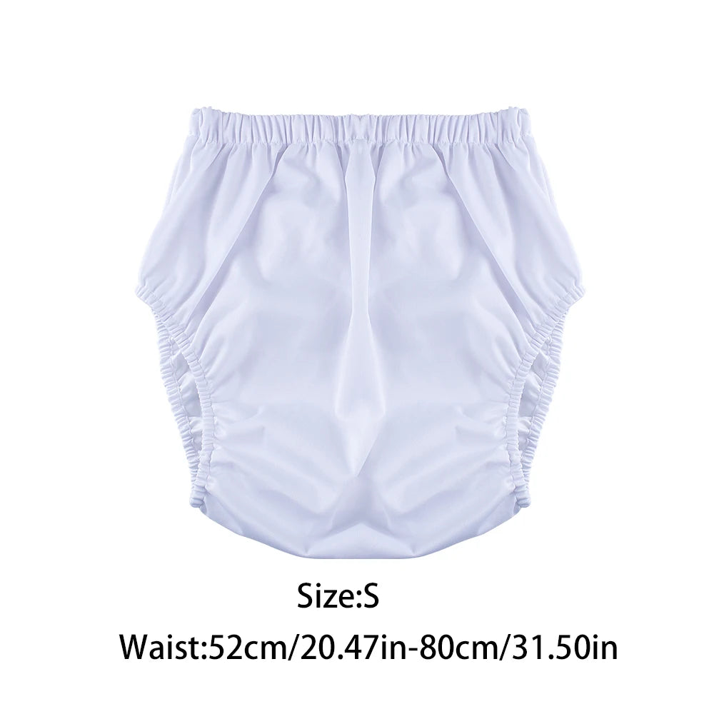 1Pc Solid Color Waterproof Iaper for Adults Washable Reusable Diaper Care Pants Leak-Proof Pants Waterproof Eldly Diaper Cover