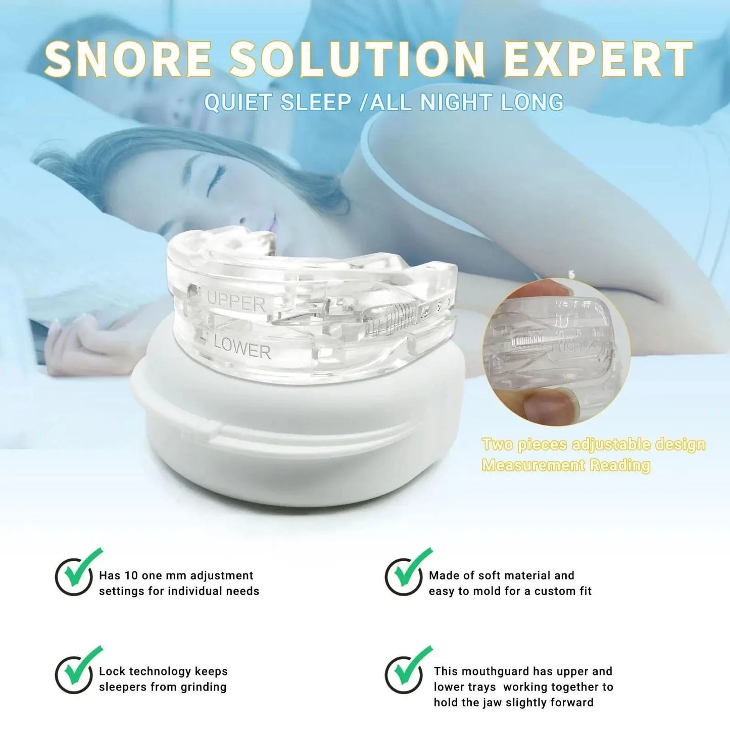 Adjustable Anti-Snoring Mouth Guard Mouthpiece Sleeping Devices Bruxism Snoring Stopper Improve Sleep Mouthpiece