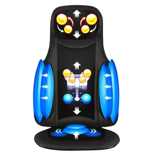 Coussin de Chaise Massant Thaï – Shiatsu, Vibration et Air Compression pour Soulagement Complet du Corps
