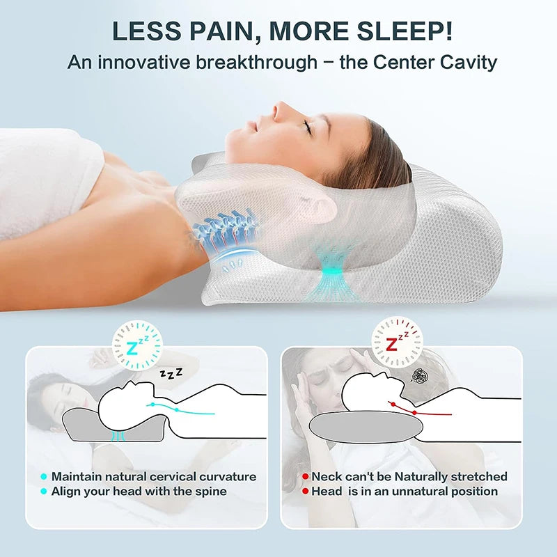Oreiller Orthopédique Cervical – Soutien Contour Mémoire de Forme pour un Sommeil Réparateur