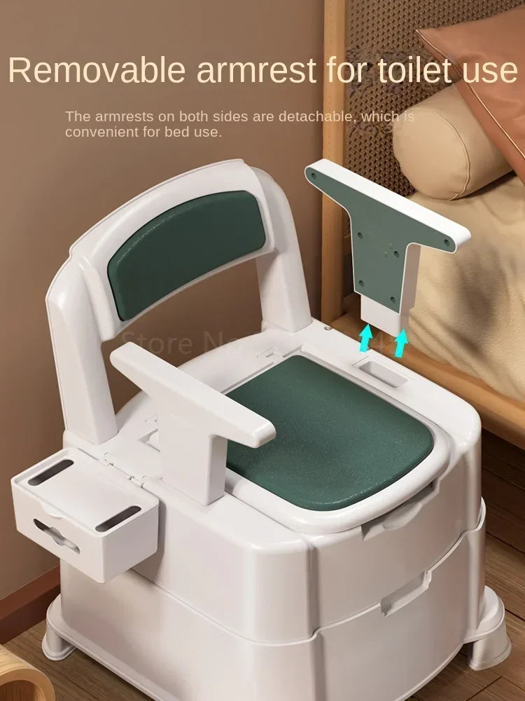 Chaise WC d’Appoint pour Intérieur – Conception Confortable et Hygiénique pour Adultes Dépendants