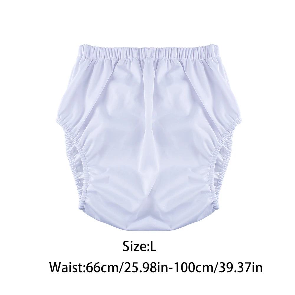 1Pc Solid Color Waterproof Iaper for Adults Washable Reusable Diaper Care Pants Leak-Proof Pants Waterproof Eldly Diaper Cover