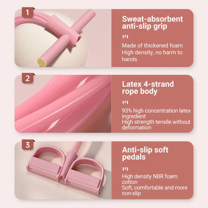 Appareil d’Exercice à Élastiques 6 Tubes avec Pédalier – Fitness Doux, Renforcement Musculaire et Rééducation à Domicile