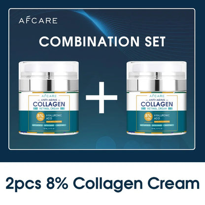 Crème Anti-Âge Collagène 8% – Hydratation Profonde, Réduction des Rides, Peau Ferme et Éclatante