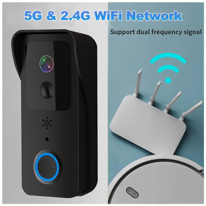 Sonnette Vidéo Connectée Tuya 1080P, Caméra Extérieure WiFi 2,4G/5G, Interphone Sans Fil Étanche