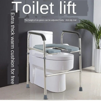 Chaise de Toilette Solide en Acier Inoxydable – Support Sécurisé pour Personnes Âgées ou Handicapées