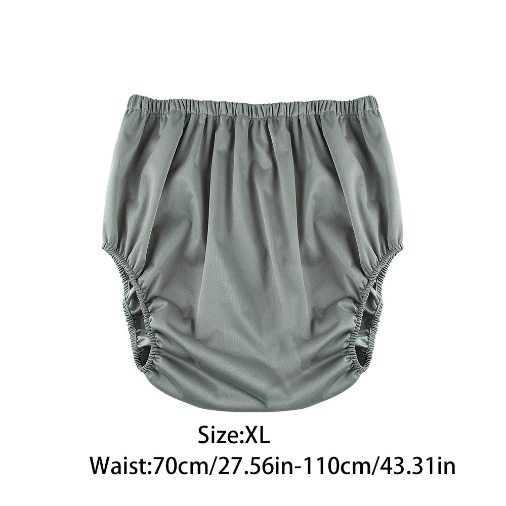 1Pc Solid Color Waterproof Iaper for Adults Washable Reusable Diaper Care Pants Leak-Proof Pants Waterproof Eldly Diaper Cover