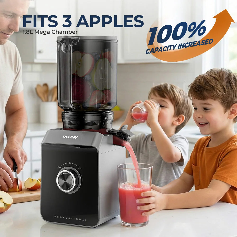 Extracteur de Jus à Grande ouverture, Presse-Fruits Entiers Lent et Puissant pour un Jus Maison de Qualité