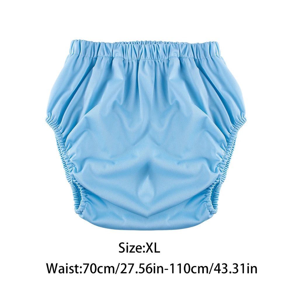 1Pc Solid Color Waterproof Iaper for Adults Washable Reusable Diaper Care Pants Leak-Proof Pants Waterproof Eldly Diaper Cover