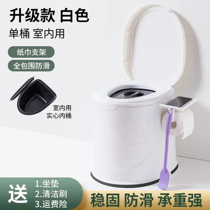 Toilette Portative en Plastique – Idéale pour Personnes Âgées, Femmes Enceintes et Adultes à Mobilité Réduite
