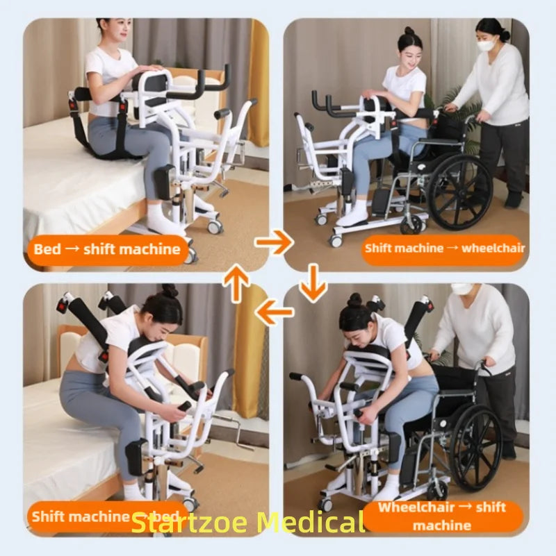 Chaise de Transfert Multifonction – Aide au Déplacement et à l’Hygiène des Personnes à mobilité réduite