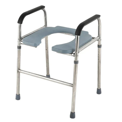 Chaise de Toilette Solide en Acier Inoxydable – Support Sécurisé pour Personnes Âgées ou Handicapées