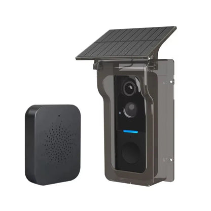 Sonnette Vidéo Intelligente Tuya avec Détection de Mouvement PIR – Caméra Extérieure WiFi Sans Fil, Vision HD 1080P et Protection Anti-Pluie Solaire