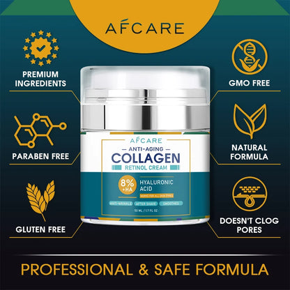 Crème Anti-Âge Collagène 8% – Hydratation Profonde, Réduction des Rides, Peau Ferme et Éclatante