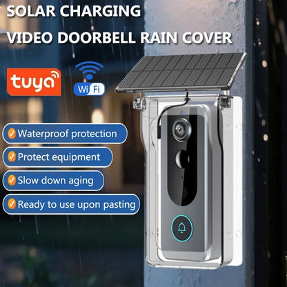 Sonnette Vidéo Intelligente Tuya avec Détection de Mouvement PIR – Caméra Extérieure WiFi Sans Fil, Vision HD 1080P et Protection Anti-Pluie Solaire