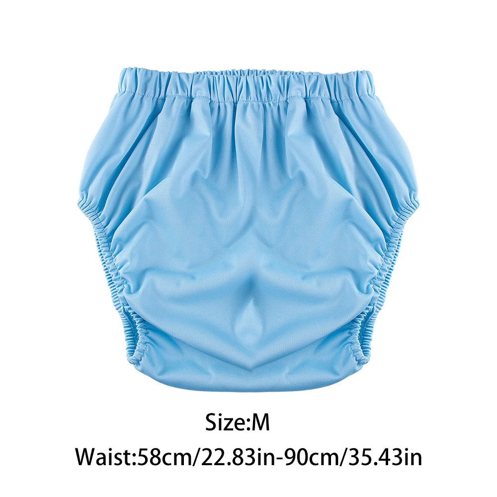 1Pc Solid Color Waterproof Iaper for Adults Washable Reusable Diaper Care Pants Leak-Proof Pants Waterproof Eldly Diaper Cover