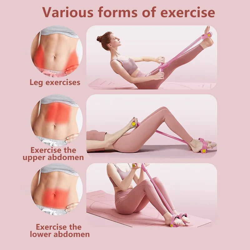 Appareil d’Exercice à Élastiques 6 Tubes avec Pédalier – Fitness Doux, Renforcement Musculaire et Rééducation à Domicile