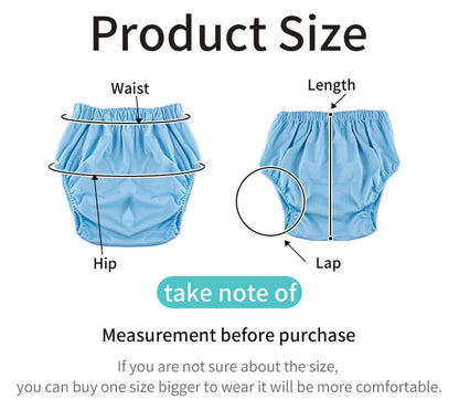 1Pc Solid Color Waterproof Iaper for Adults Washable Reusable Diaper Care Pants Leak-Proof Pants Waterproof Eldly Diaper Cover