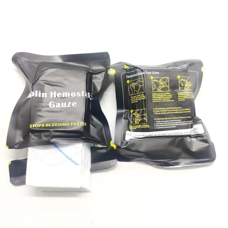 Gaze Hémostatique au Kaolin Z-Fold – Pansement d’Urgence pour Hémorragies, Kit IFAK Médical