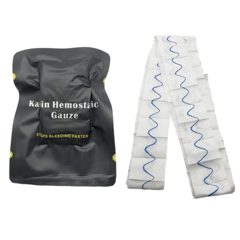 Gaze Hémostatique au Kaolin Z-Fold – Pansement d’Urgence pour Hémorragies, Kit IFAK Médical