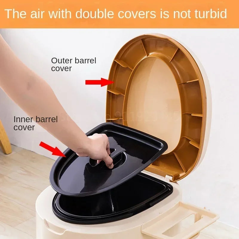 Toilette Portative en Plastique – Idéale pour Personnes Âgées, Femmes Enceintes et Adultes à Mobilité Réduite