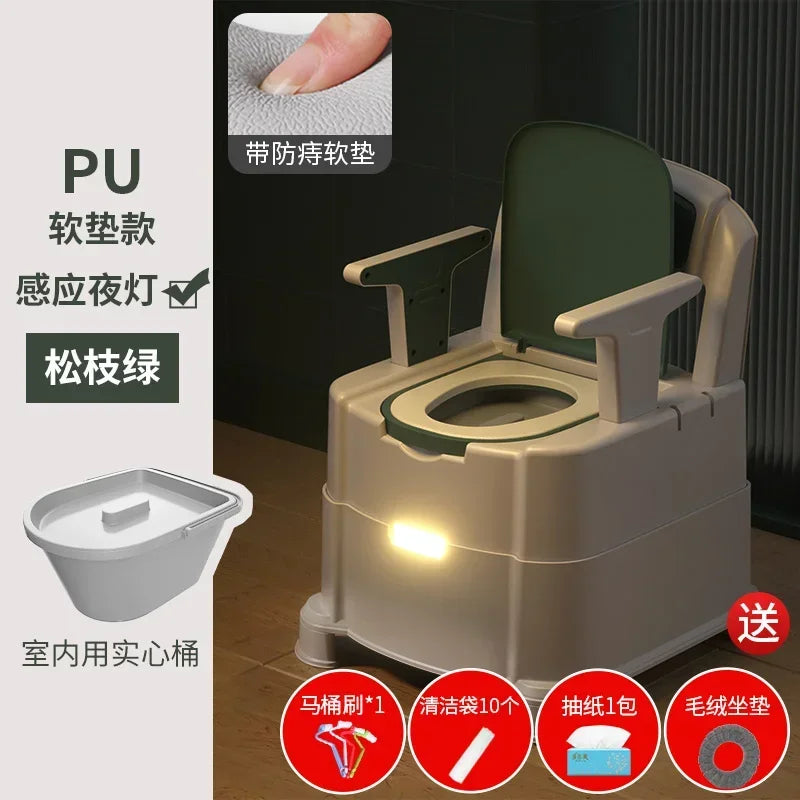 Chaise WC d’Appoint pour Intérieur – Conception Confortable et Hygiénique pour Adultes Dépendants