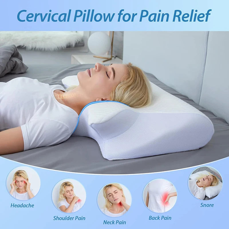 Oreiller Orthopédique Cervical – Soutien Contour Mémoire de Forme pour un Sommeil Réparateur