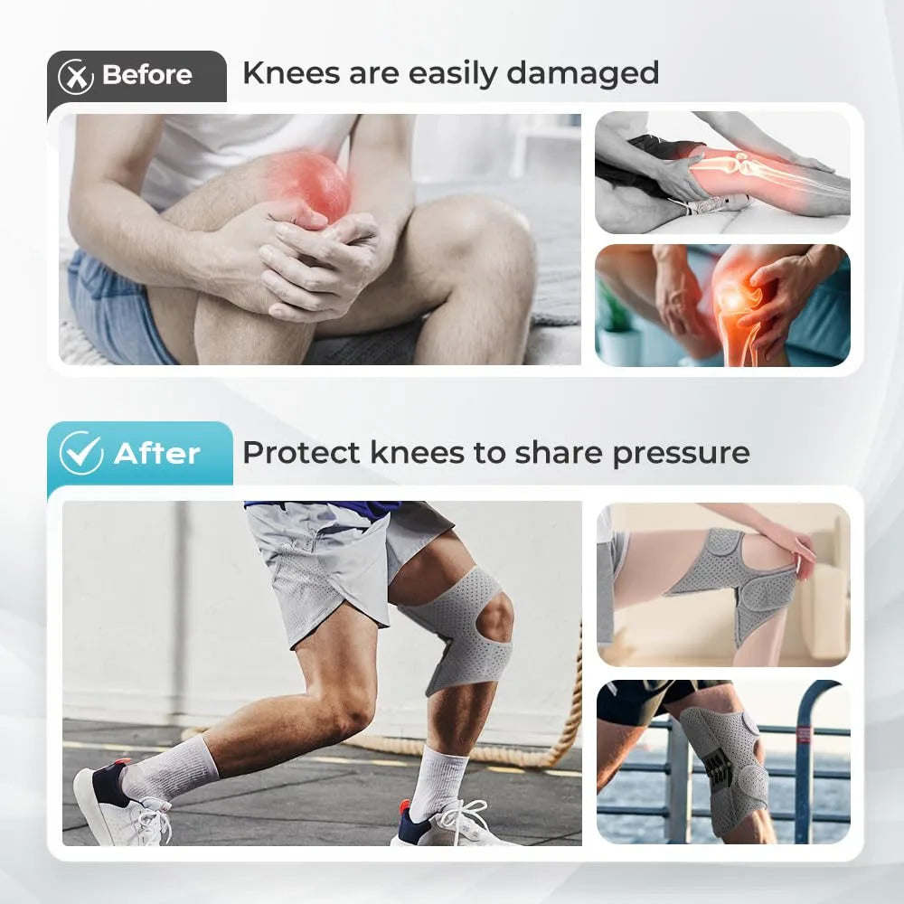 2Pcs Adjustable Knee Brace with Patella Support - Hinged Joint Stabilizer for Patellar Tendonitis, Meniscus & Ligament, Unisex