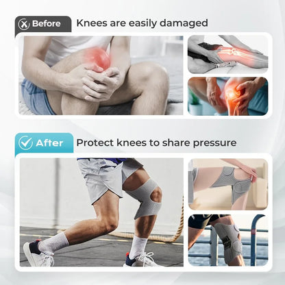 2Pcs Adjustable Knee Brace with Patella Support - Hinged Joint Stabilizer for Patellar Tendonitis, Meniscus & Ligament, Unisex