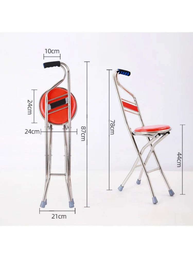 Canne de Marche avec Siège Intégré – Pliable, Légère et Sécurisée pour Seniors