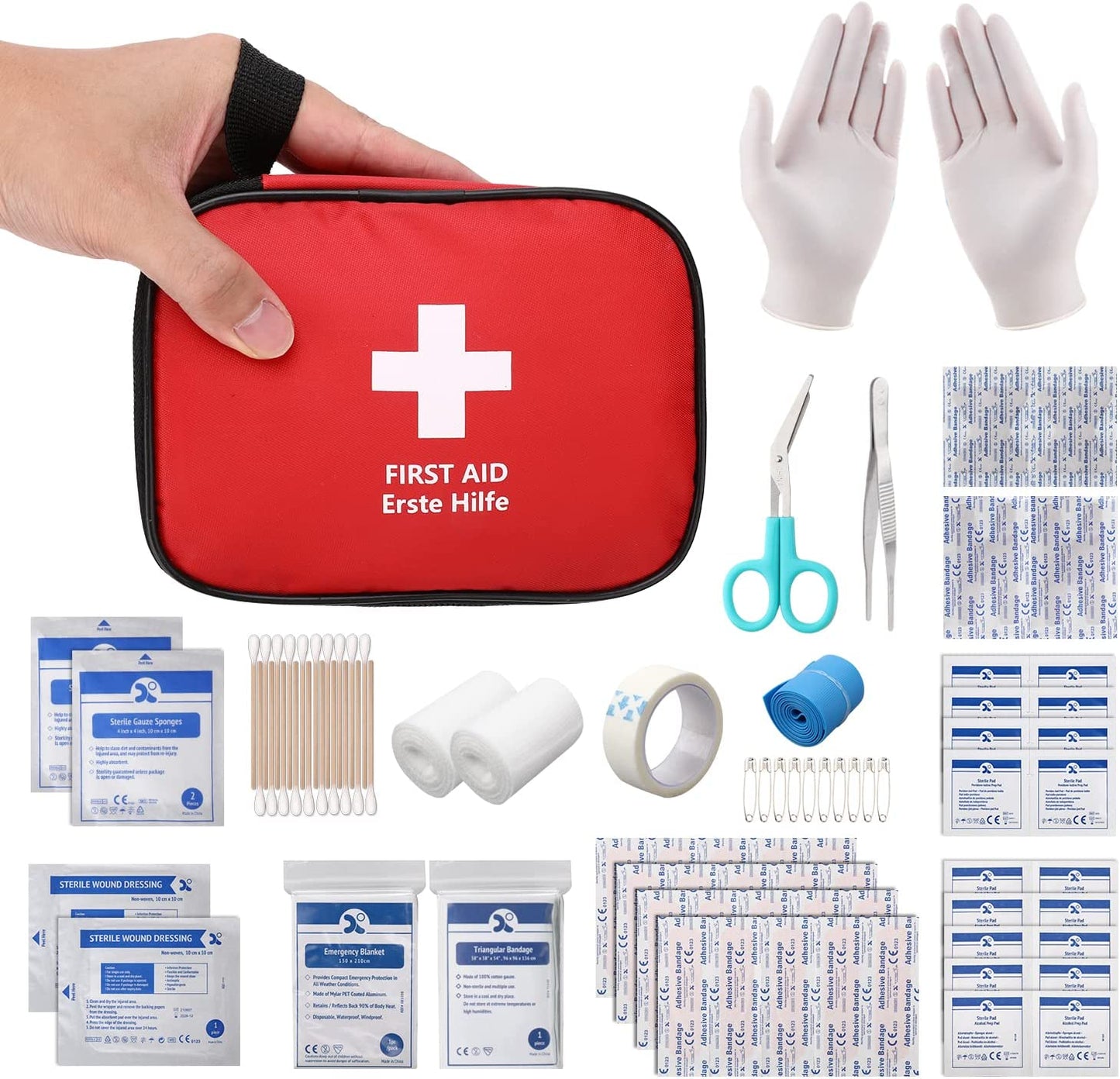Mini Trousse Premier Secours 90 Pièces, Petite Trousse À Pharmacie, Kit Premier Secours Pour Voiture Maison Lieu De Travail Voyage Camping Randonnée Et Sports En Plein Air