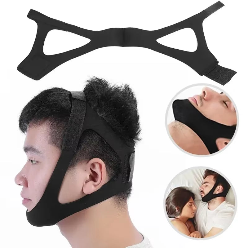 Adjustable anti Snoring Sleep Apnea Belt Triangular Headband Chin Jaw Support Strap Unisex Headband Neoprene Medical Health Care