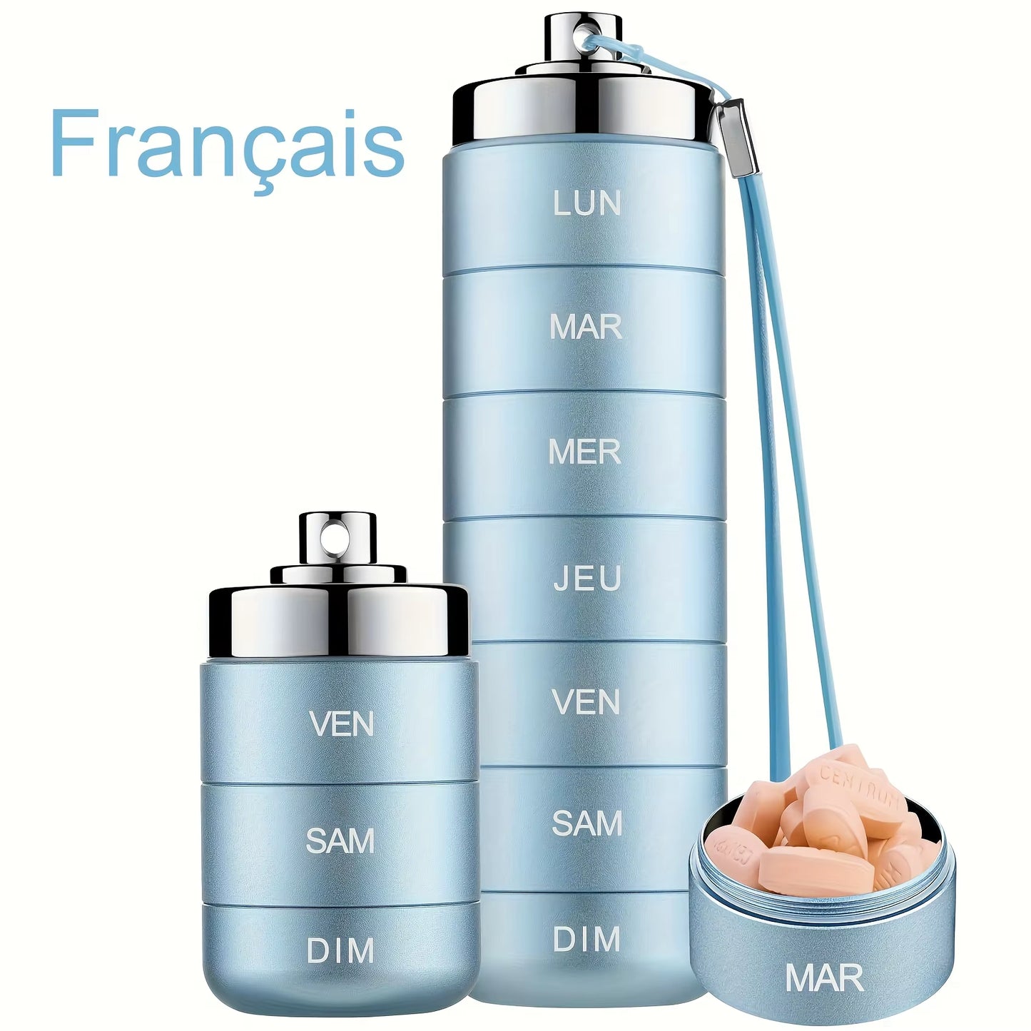 Pilulier Métal Premium 7 Jours – Étanche, Compact et Fiable