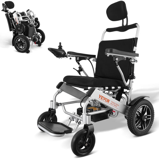 VEVOR Fauteuil Roulant Électrique Pliable Motorisé 136Kg Dossier Réglable 508Mm