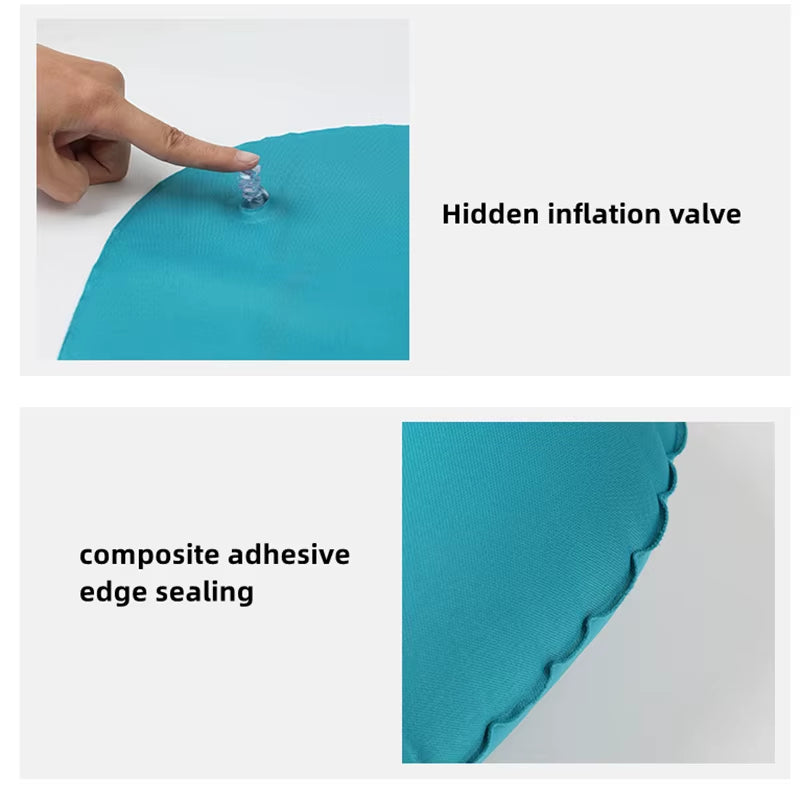 Coussin de Nuque Gonflable Compact – Idéal pour Avion, Train ou Sieste à la Maison