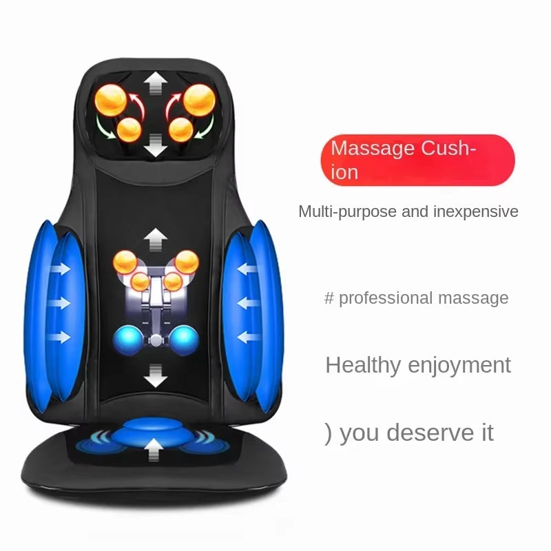 Thai Luxury Open-Back Chair Cushion, Air Compression Shiatsu Mat, Vibration Massage Mat, Full Body Acupressure Massager for Home