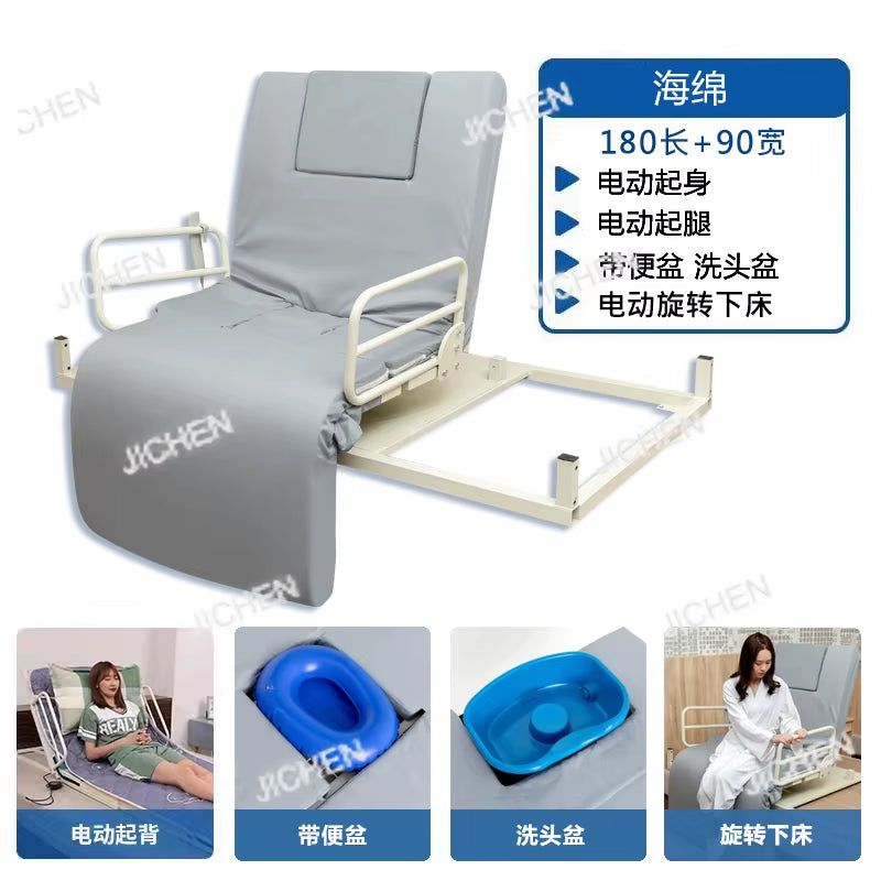 JC Electric Rotating Mattress for the Elderly for Automatic Lifting, Get-Up Aid, Multi-Functional Back-Turning Care Mattress