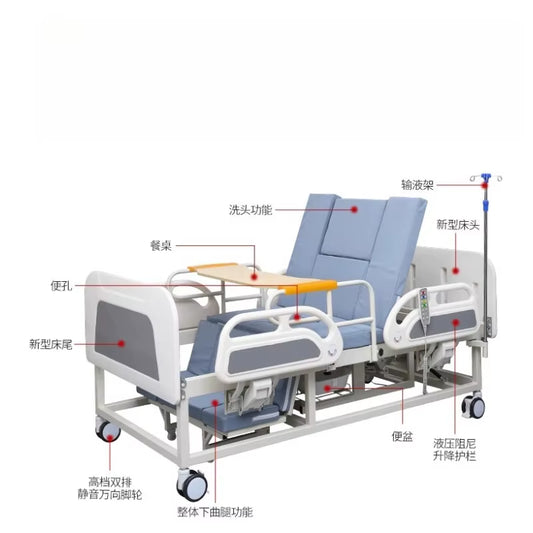 Lit de Soins Électrique Multifonction – Conçu pour Patients Alités et Seniors en Perte d’Autonomie