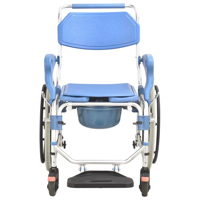 Mobile Portable Foldable Wheeled Bathroom Chair Handicap Patient Bucket Hoost Stool Nursing Commode Toilyet Chair for Elder