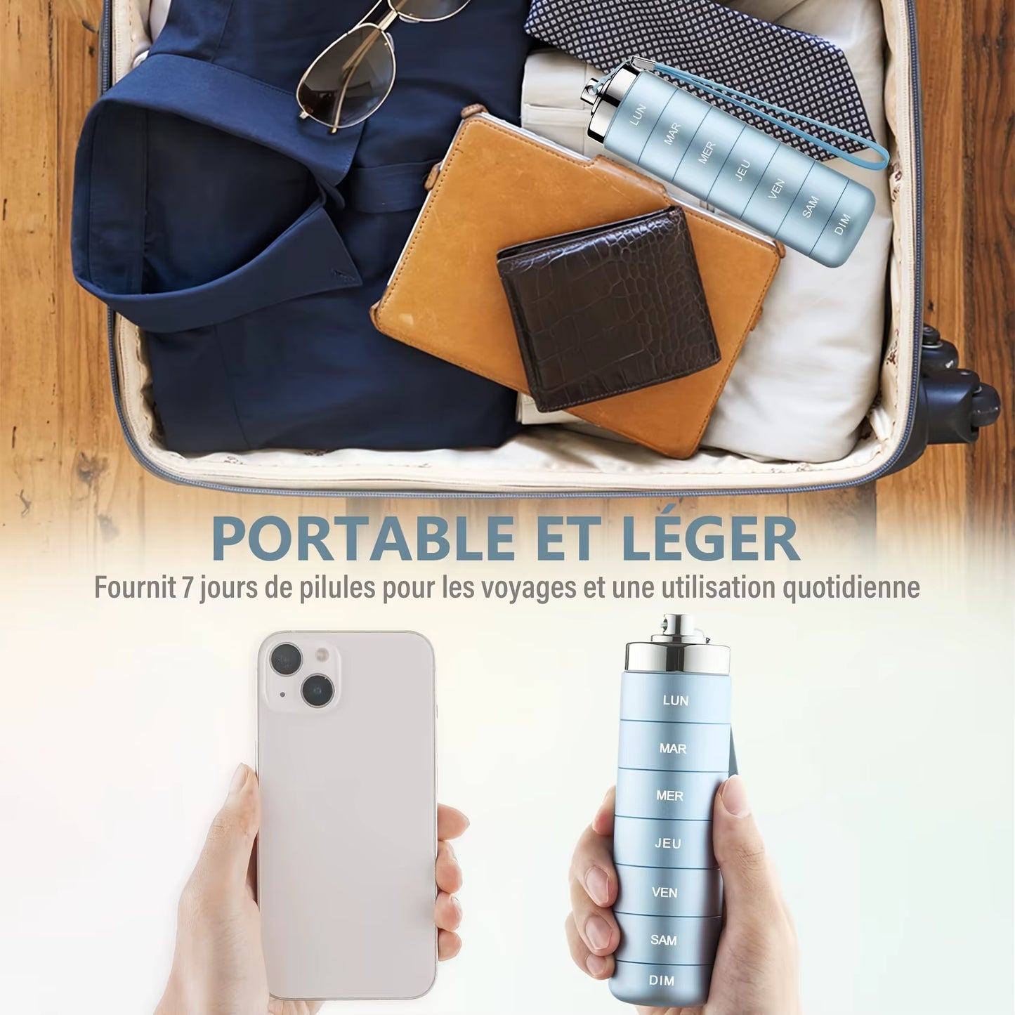 Pilulier Métal Premium 7 Jours – Étanche, Compact et Fiable