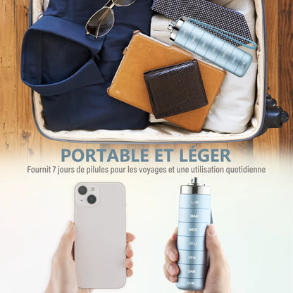 Pilulier Métal Premium 7 Jours – Étanche, Compact et Fiable